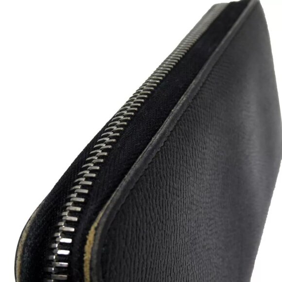 Auth BVLGARI Zip Around long wallet black leather - Picture 9 of 10